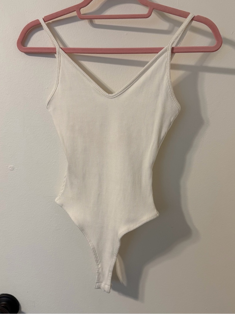 Lulus Basics White Ribbed Bodysuit Size Small